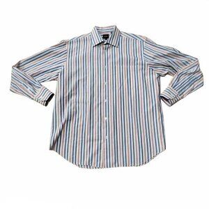 NEIMAN MARCUS Men's Long Sleeve Button Front Shirt Sz XL Extra Large Multi Color